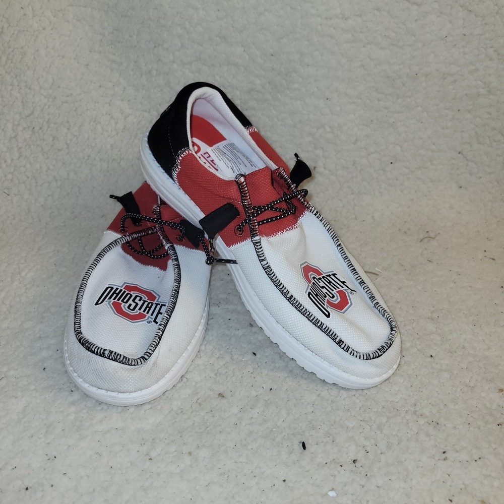 Hey Dude Wally Tri Ohio State Buckeyes Shoes Men's 9 Red White Black NCAA